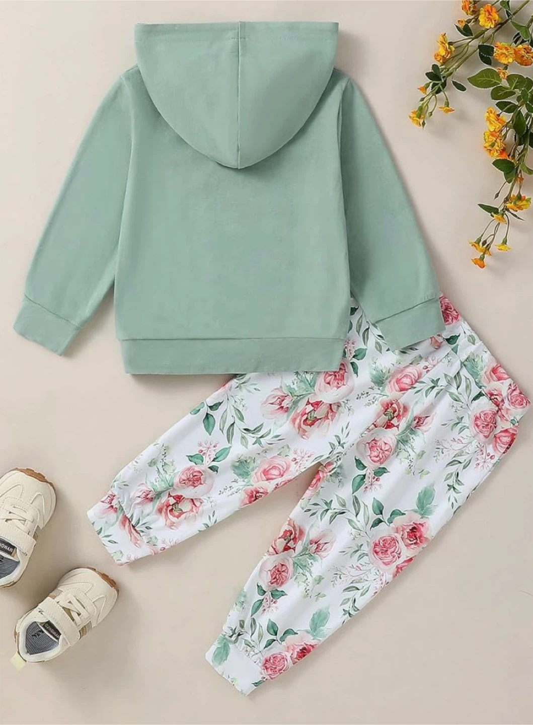 Girl's 2T-3 Floral Hoodie & Pants Set - New - photo 2