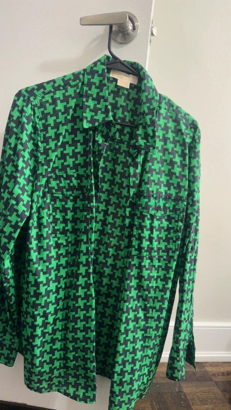 Michael Kors Green & Black 1X Shirt thumbnail