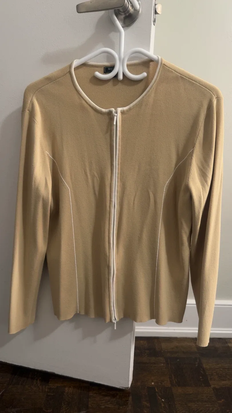Rino & Pelle Tan Zip-Up Cardigan thumbnail