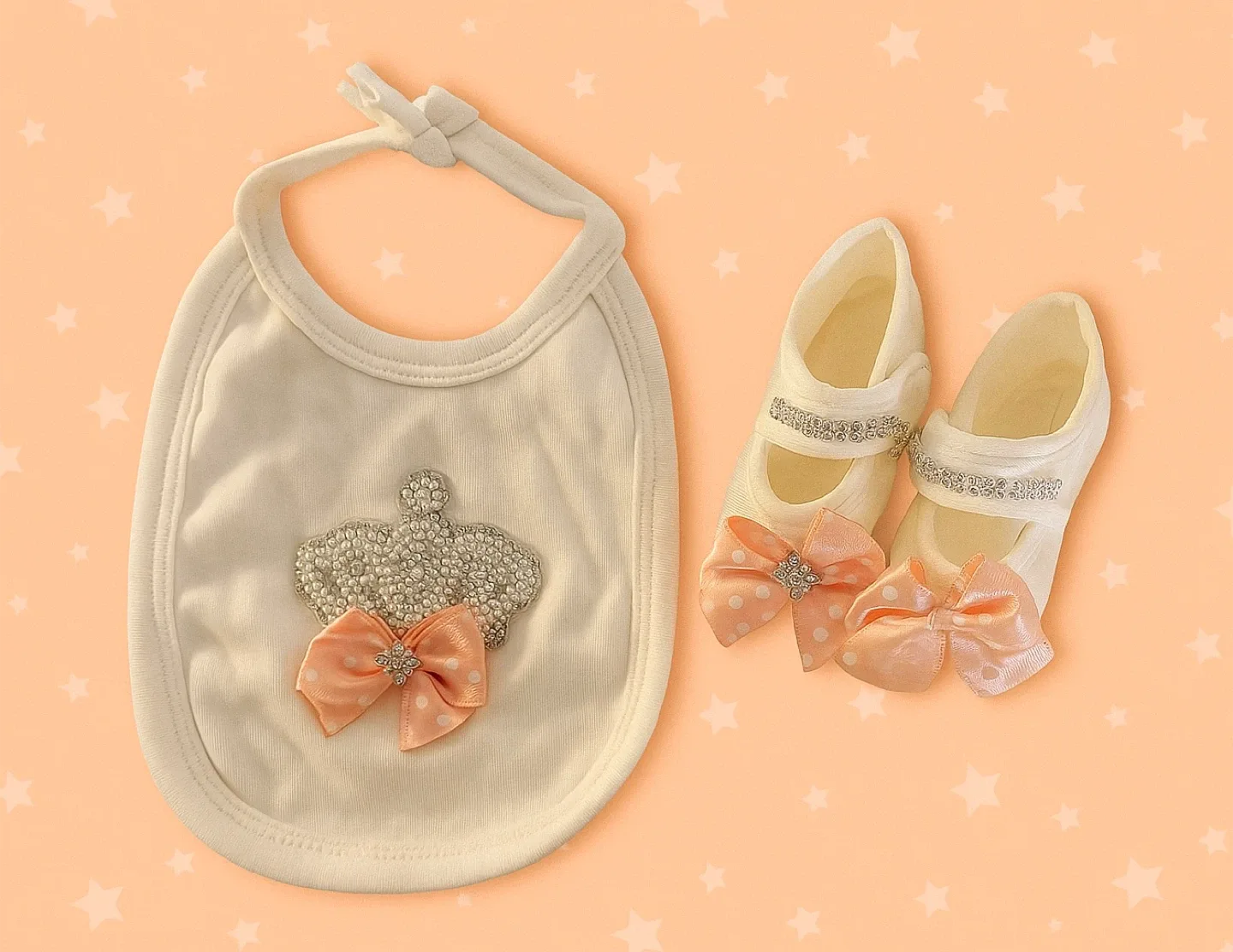 NEW Baby Bib & Shoes Set thumbnail