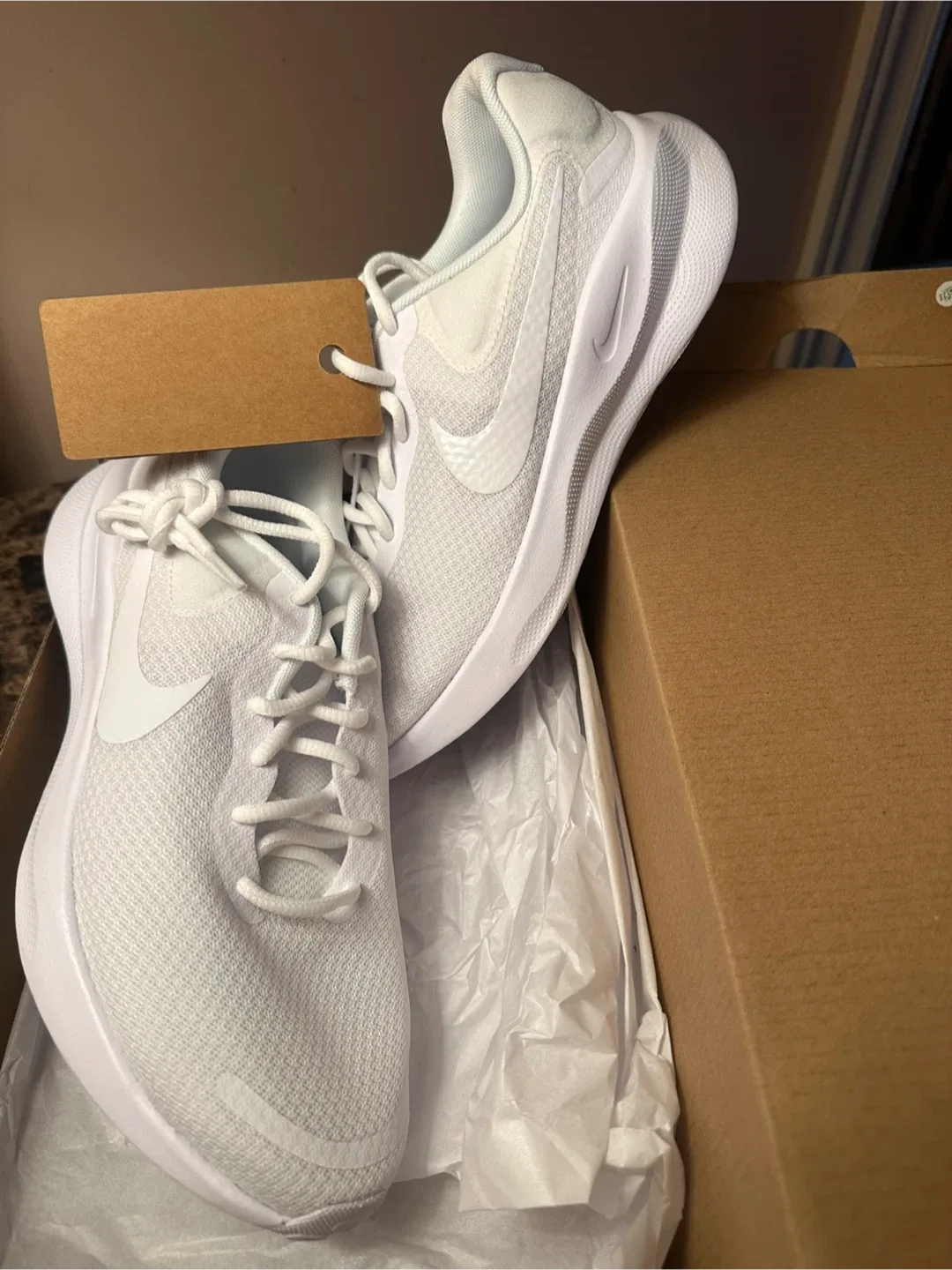 New Nike Downshifter 12 White Sneakers thumbnail