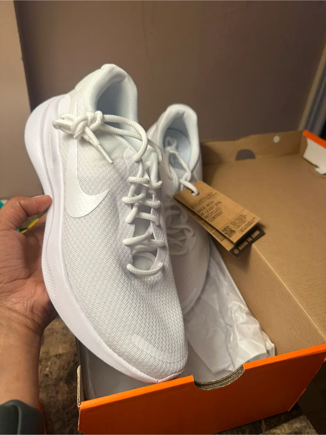 Brand New Nike White Sneakers size 7 & 9 image indicator(4)