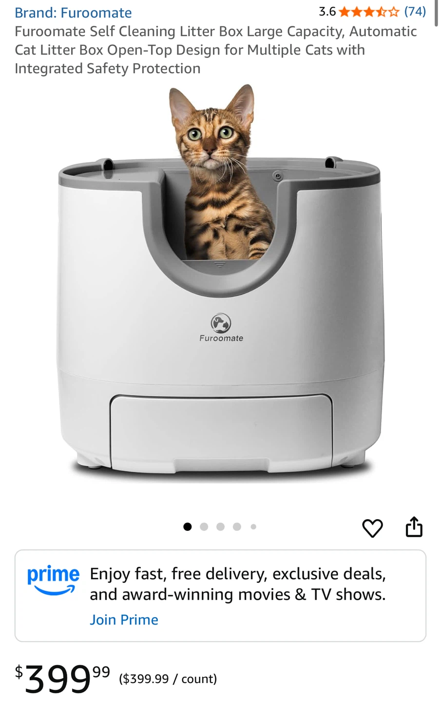 Furoomate Self Cleaning Litter Box, Large Capacity - photo 2