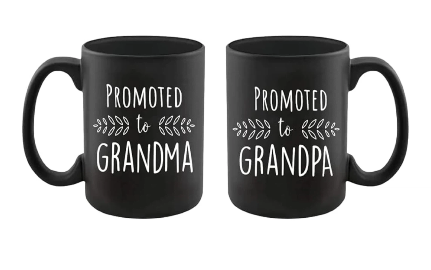 Promoted to Grandpa Black Coffee Mug