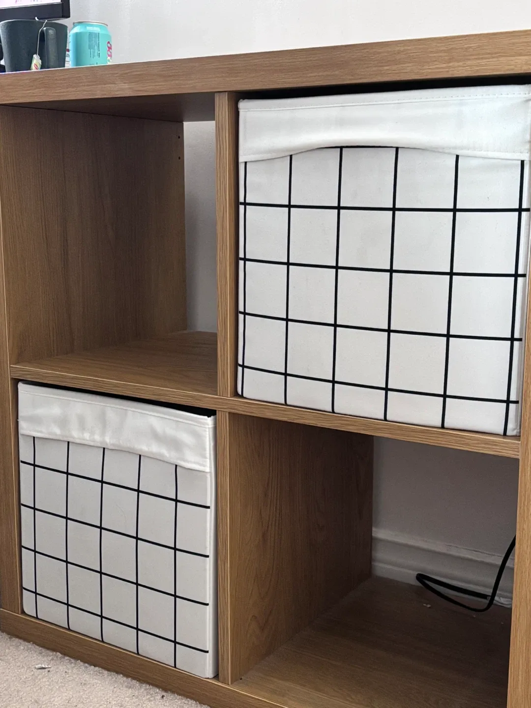 [MOVING SALE] IKEA Kallax Shelf Unit with 2 Storage Bins thumbnail