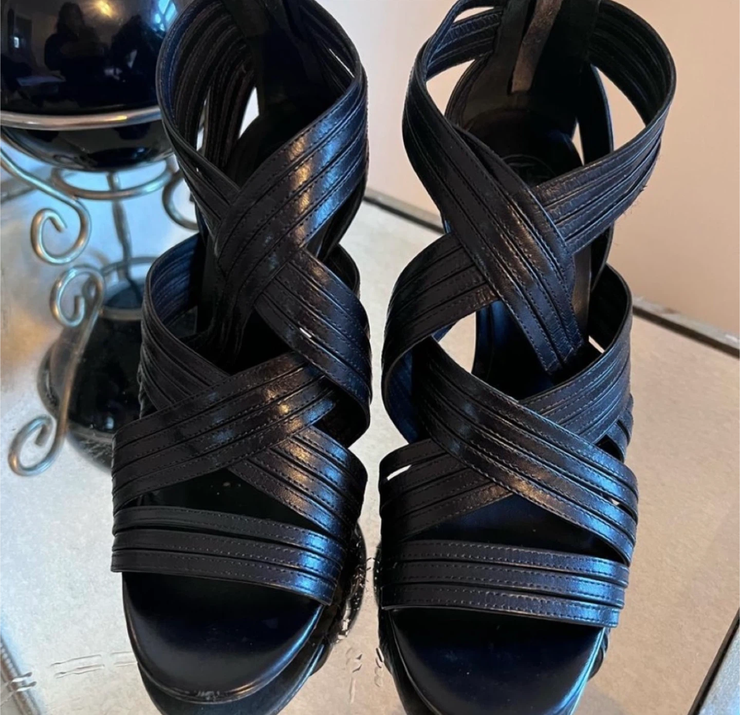 Tory Burch Black Leather Heels