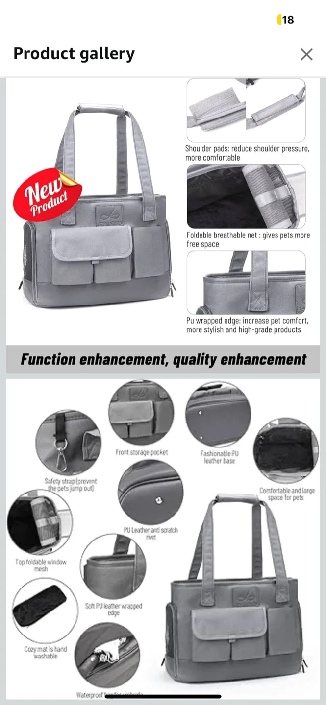 Johomviin black/ white stripes pet purse Carrier - New in Box! image indicator(2)