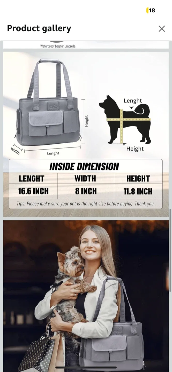 Johomviin black/ white stripes pet purse Carrier - New in Box! image indicator(3)