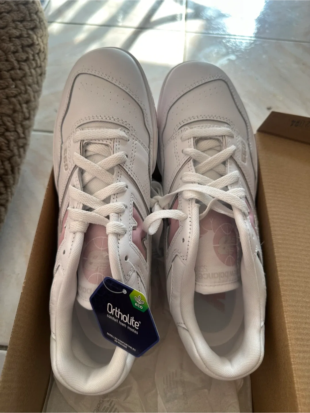 New Balance 550 White/Pink Women's Shoes image indicator(5)