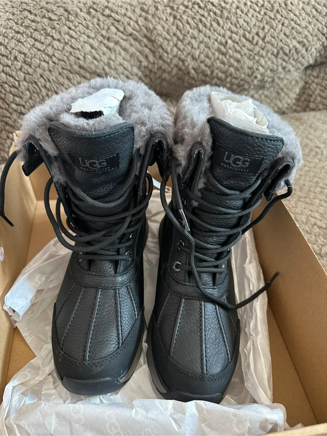 UGG Adirondack III Black Winter Boots - Size 7 thumbnail