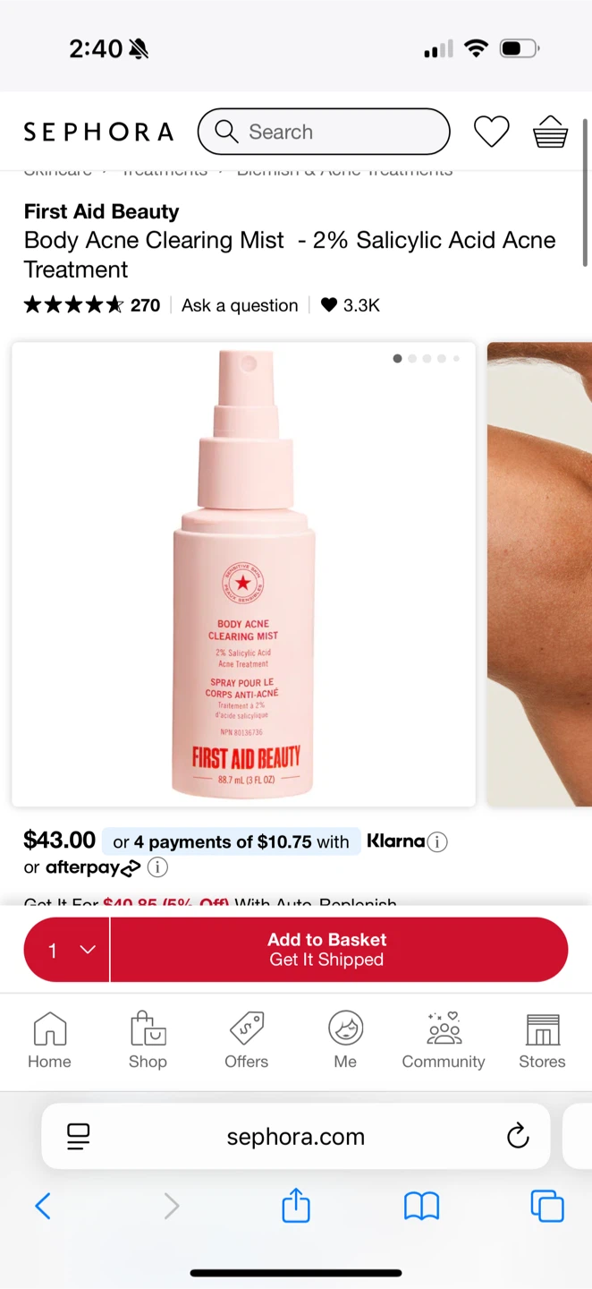 First Aid Beauty Body Acne Clearing Mist - photo 2