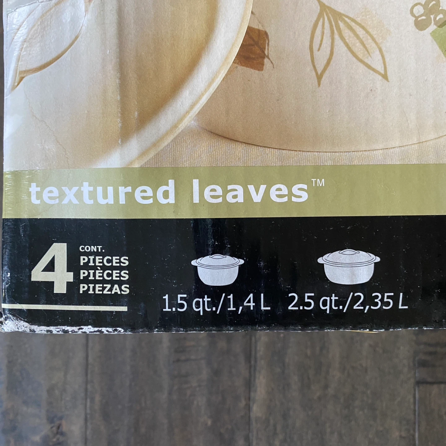 NEW CORELLE 2 Pots Textured Leaves 2.5 Qt. 1.5 Qt. W/ Lids - photo 2