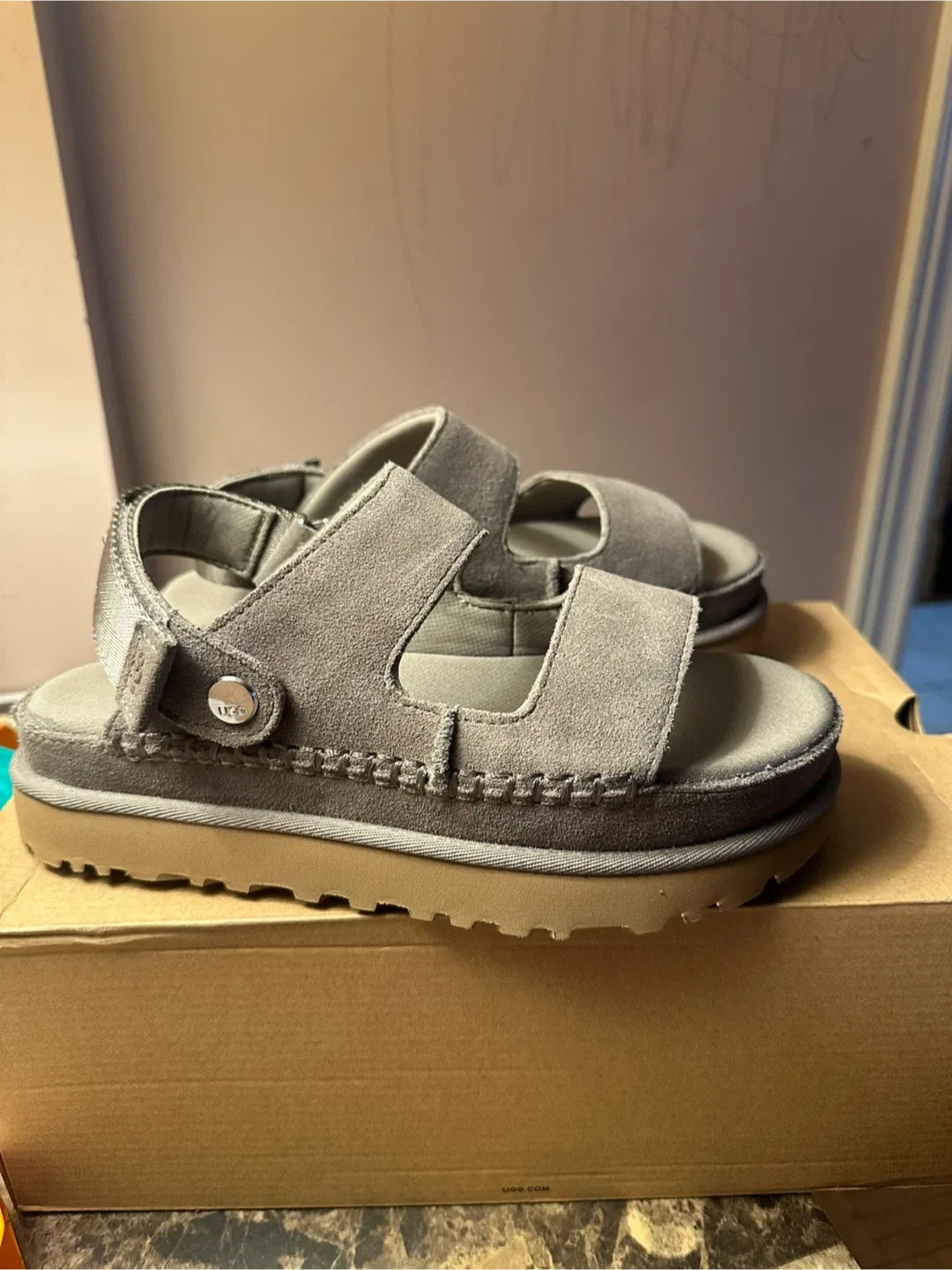 UGG Goldstar Adjustable Slide Sandals - Size 8 image indicator(3)