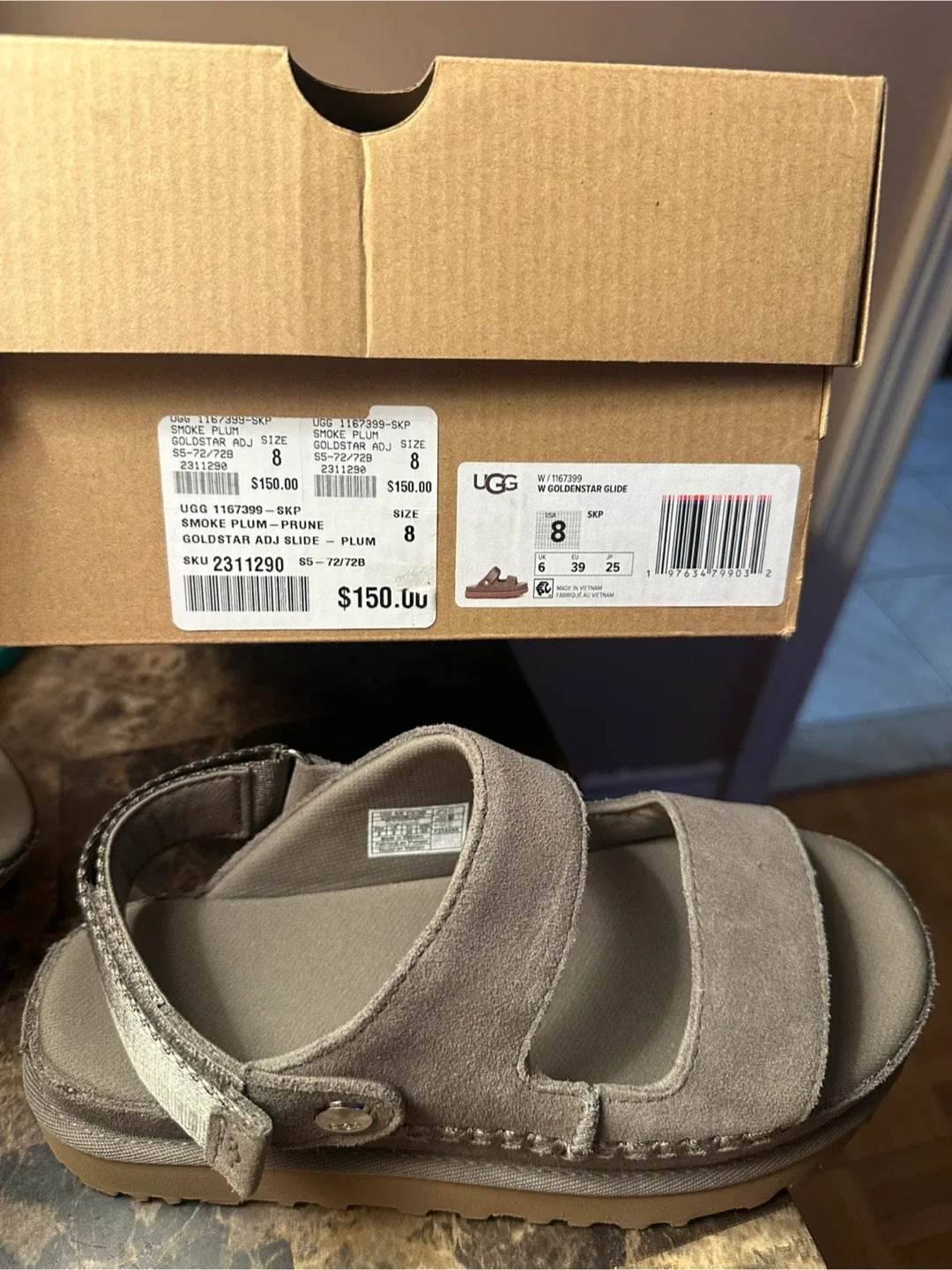 UGG Goldstar Adjustable Slide Sandals - Size 8 image indicator(2)