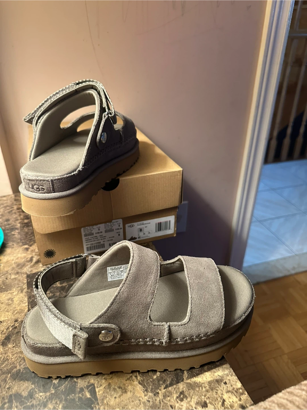 UGG Goldstar Adjustable Slide Sandals - Size 8
