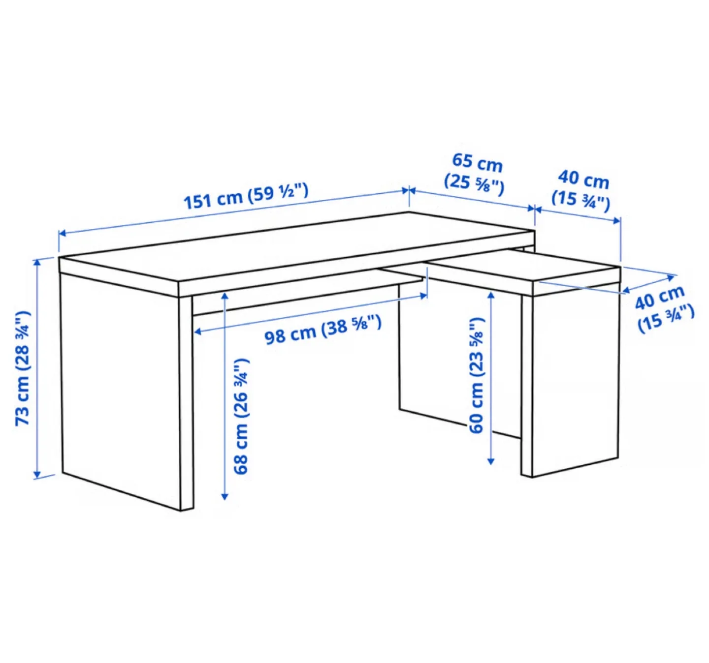 IKEA MALM Desk - Dark Brown image indicator(2)
