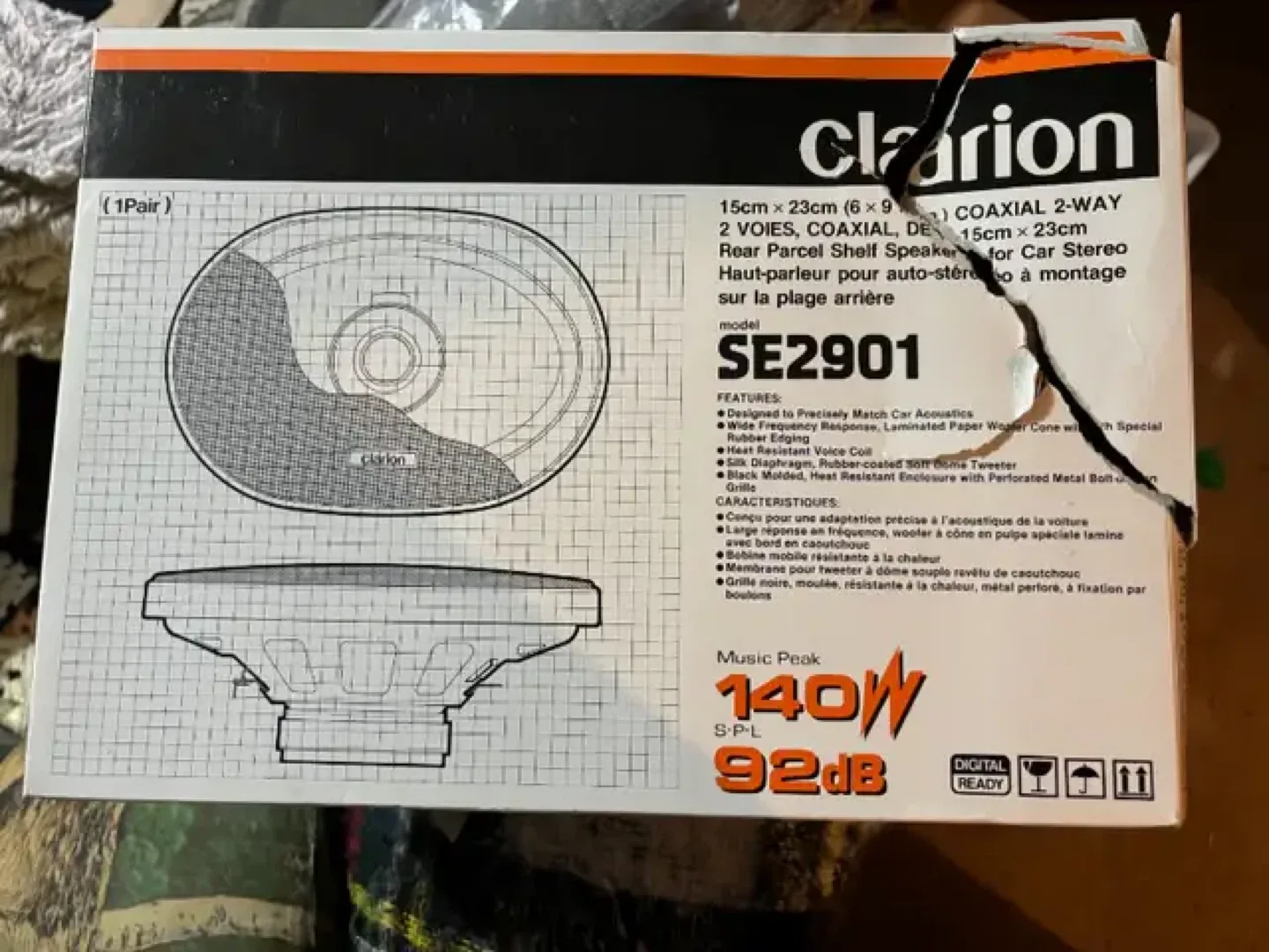 Clarion SE2901 Coaxial 2-Way Car Stereo Speakers thumbnail