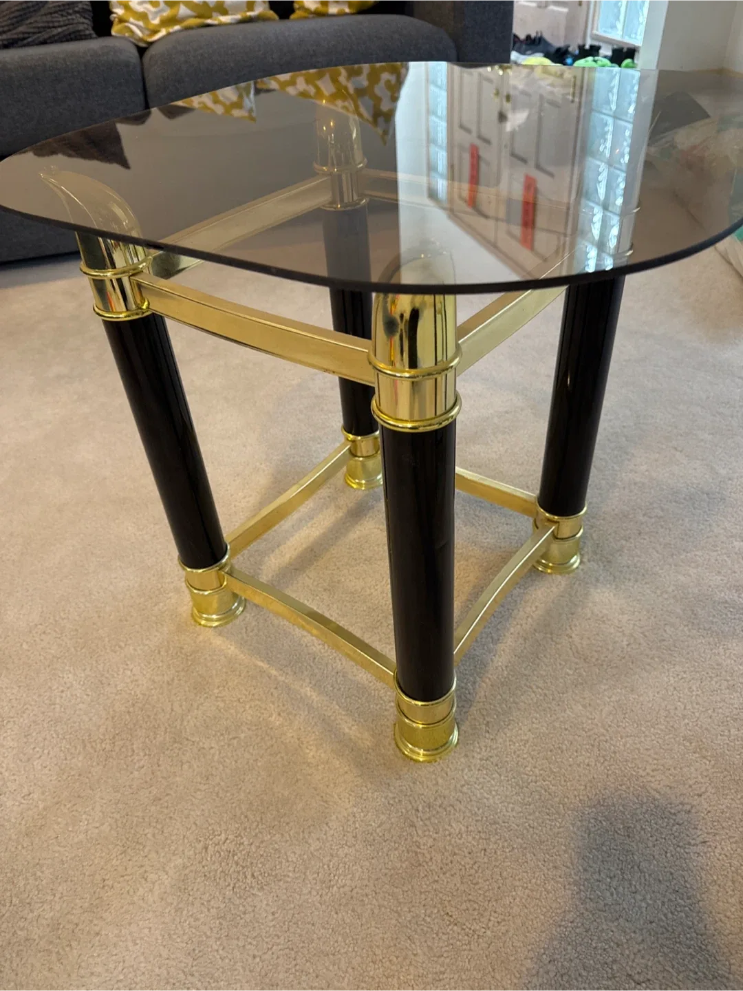 Vintage Nesting Tables - Smoked Glass & Brass Finish image indicator(3)