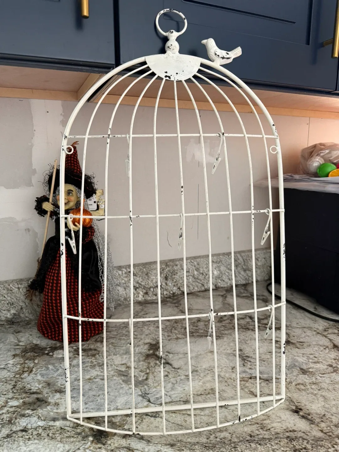 Decorative Metal White Bird Cage hanging picture thumbnail