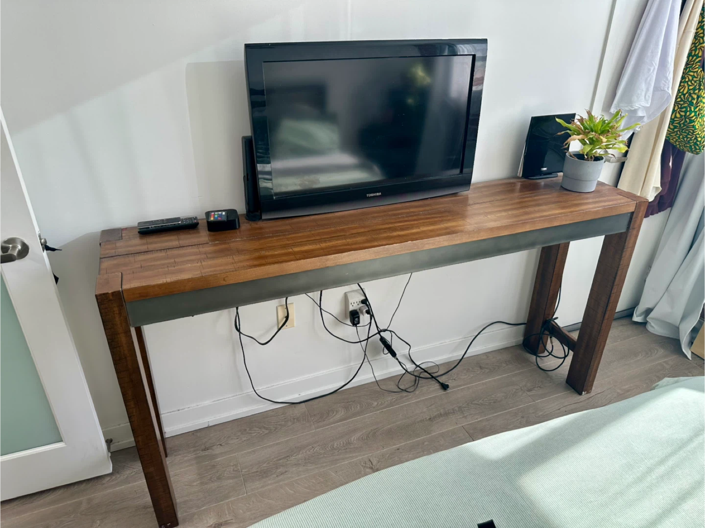Bar height solid wood table