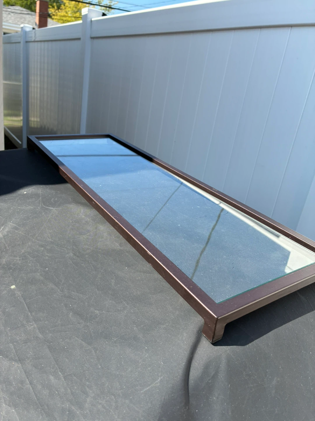 Brown Framed Glass Shelf