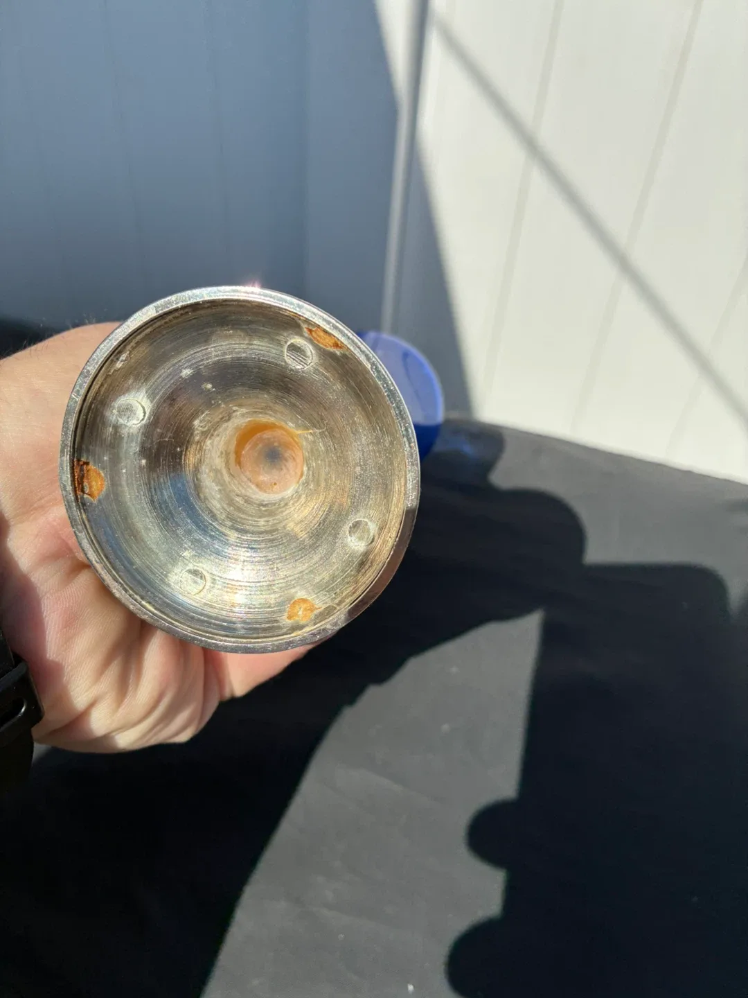 Blue Glass Vase with Silver Base image indicator(4)