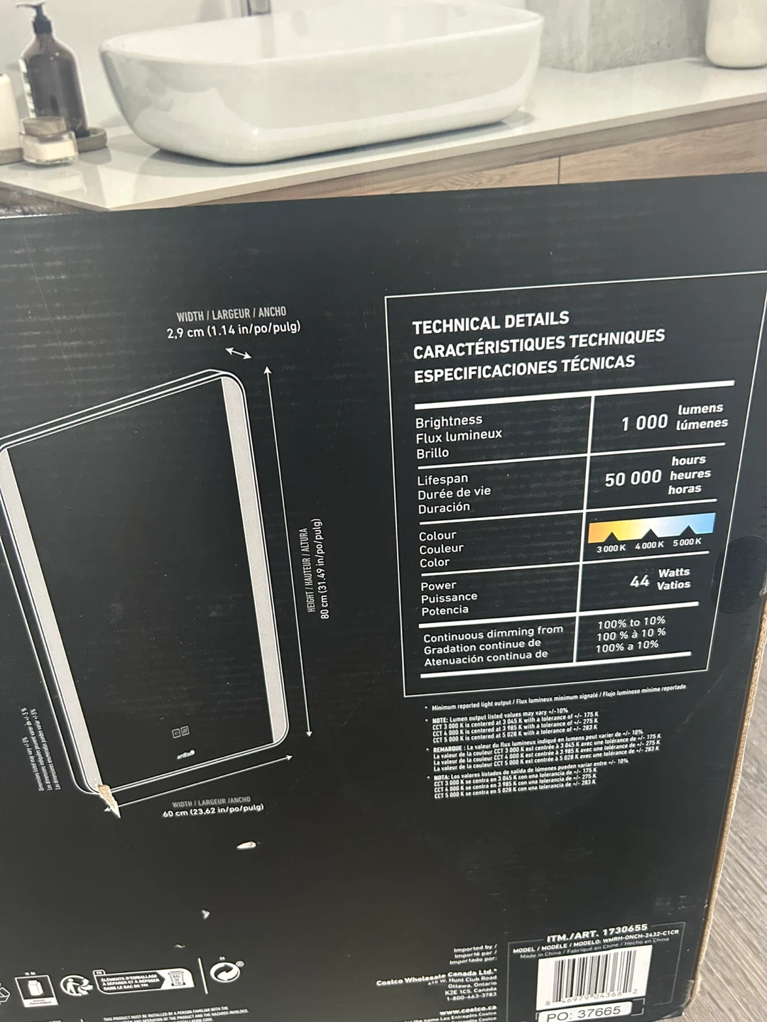 🥕Artika Onyx Anti-Fog LED Wall Mirror - New in Box! - photo 3