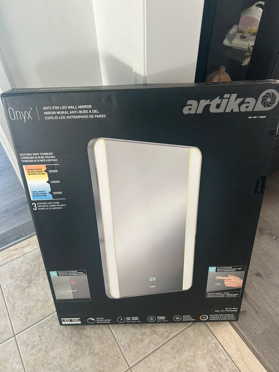 🥕Artika Onyx Anti-Fog LED Wall Mirror - New in Box! image indicator(2)