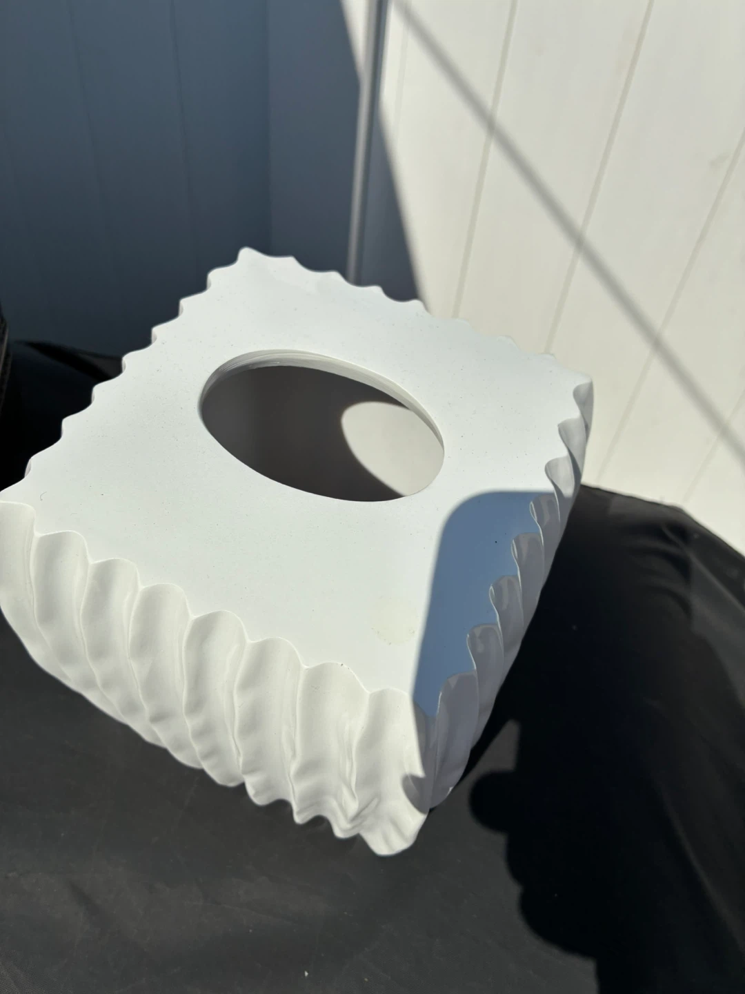 Tissue Box Cover - White and dark brown - photo 4