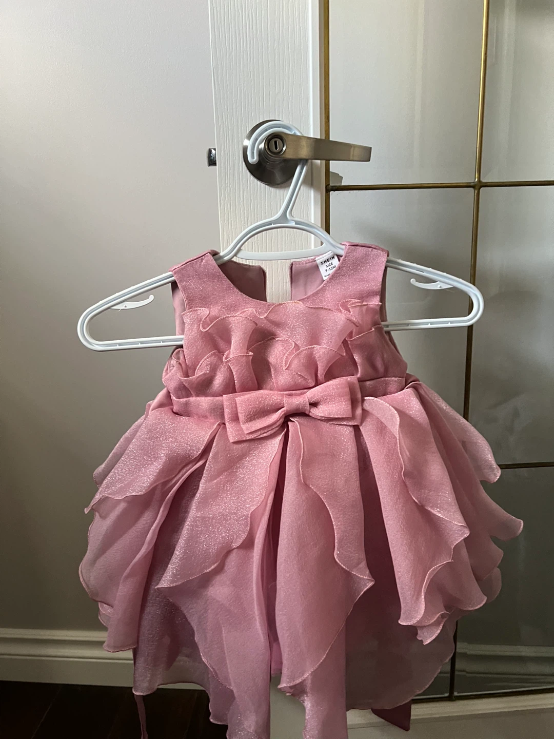 Dusty rose Baby Dress, Size 9-12M