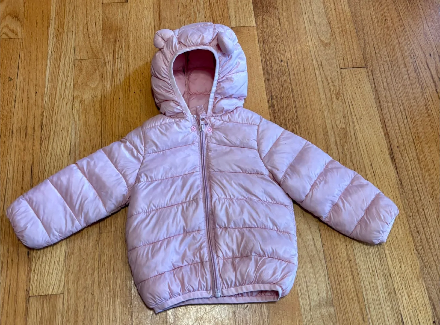 Light pink puff jacket size 3-4t Xposted image indicator(2)
