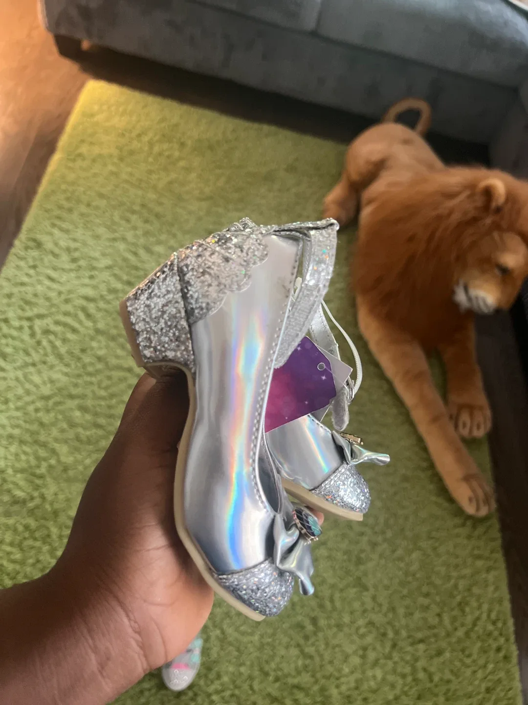 Toddler Girls Silver Princess Ballet Shoes - Size 8 image indicator(2)