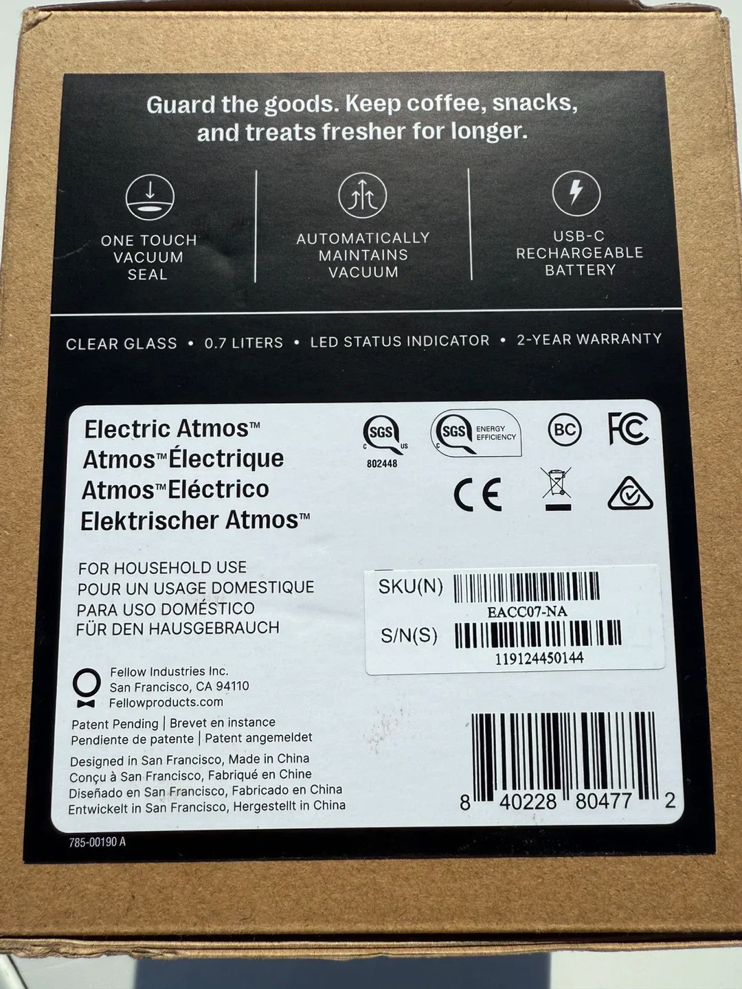 Fellow Electric Atmos Vacuum Canister - 0.7 Liters image indicator(2)