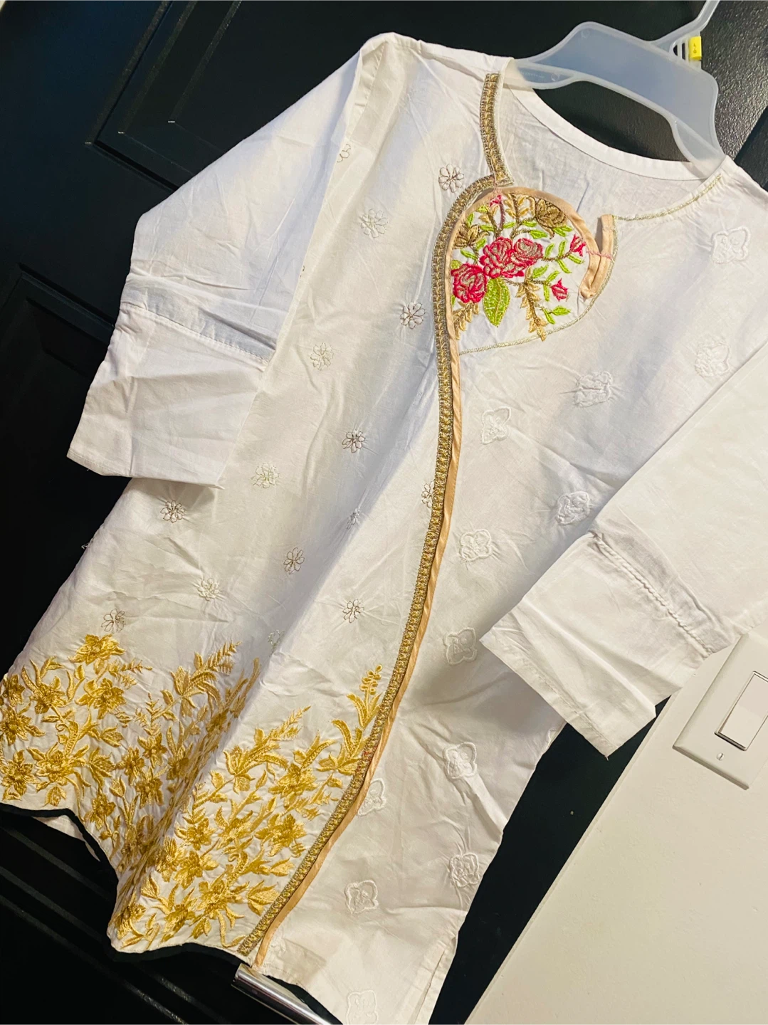 White Embroidered Tunic - Size Small - photo 2