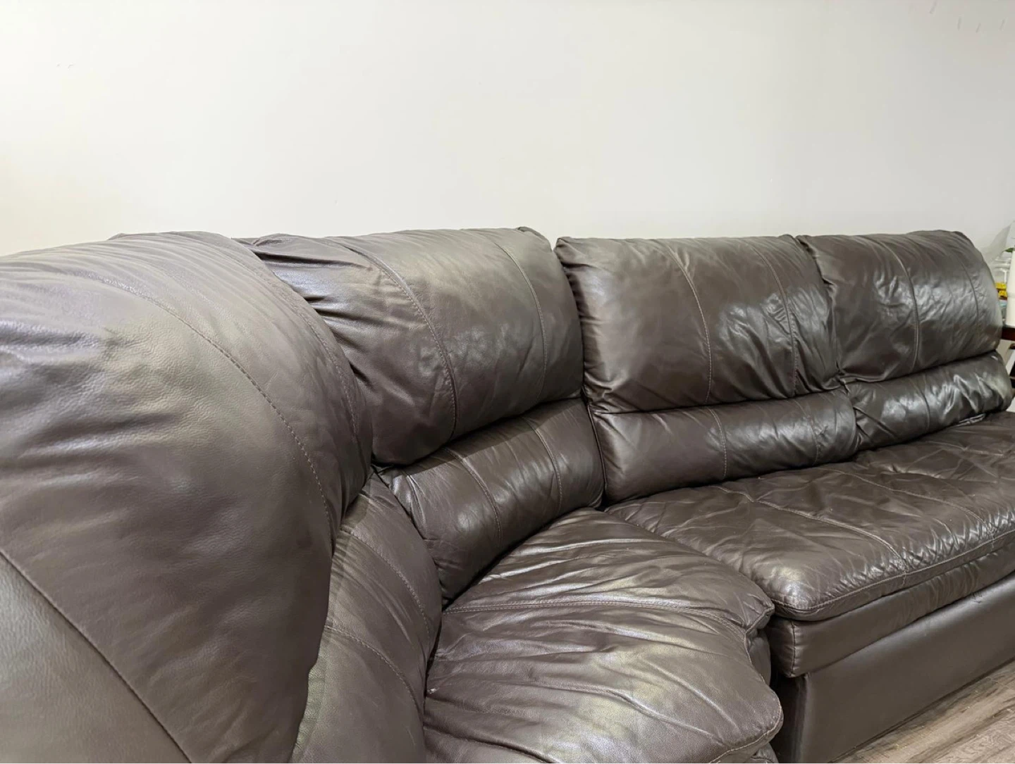 Leather Sectional Sofa /bed - Dark Brown