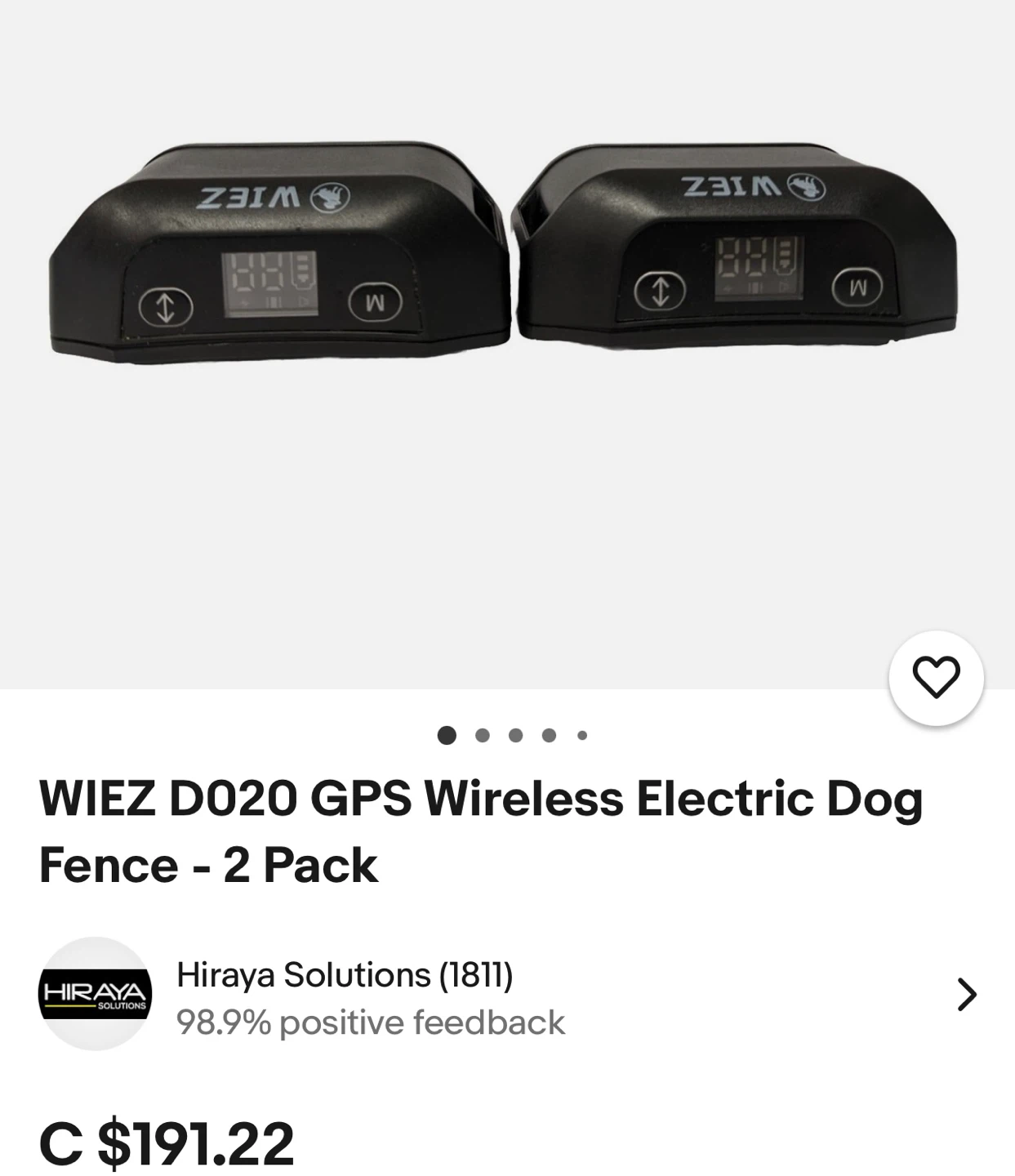 WIEZ D020 GPS Wireless Dog Fence - 2 Pack
