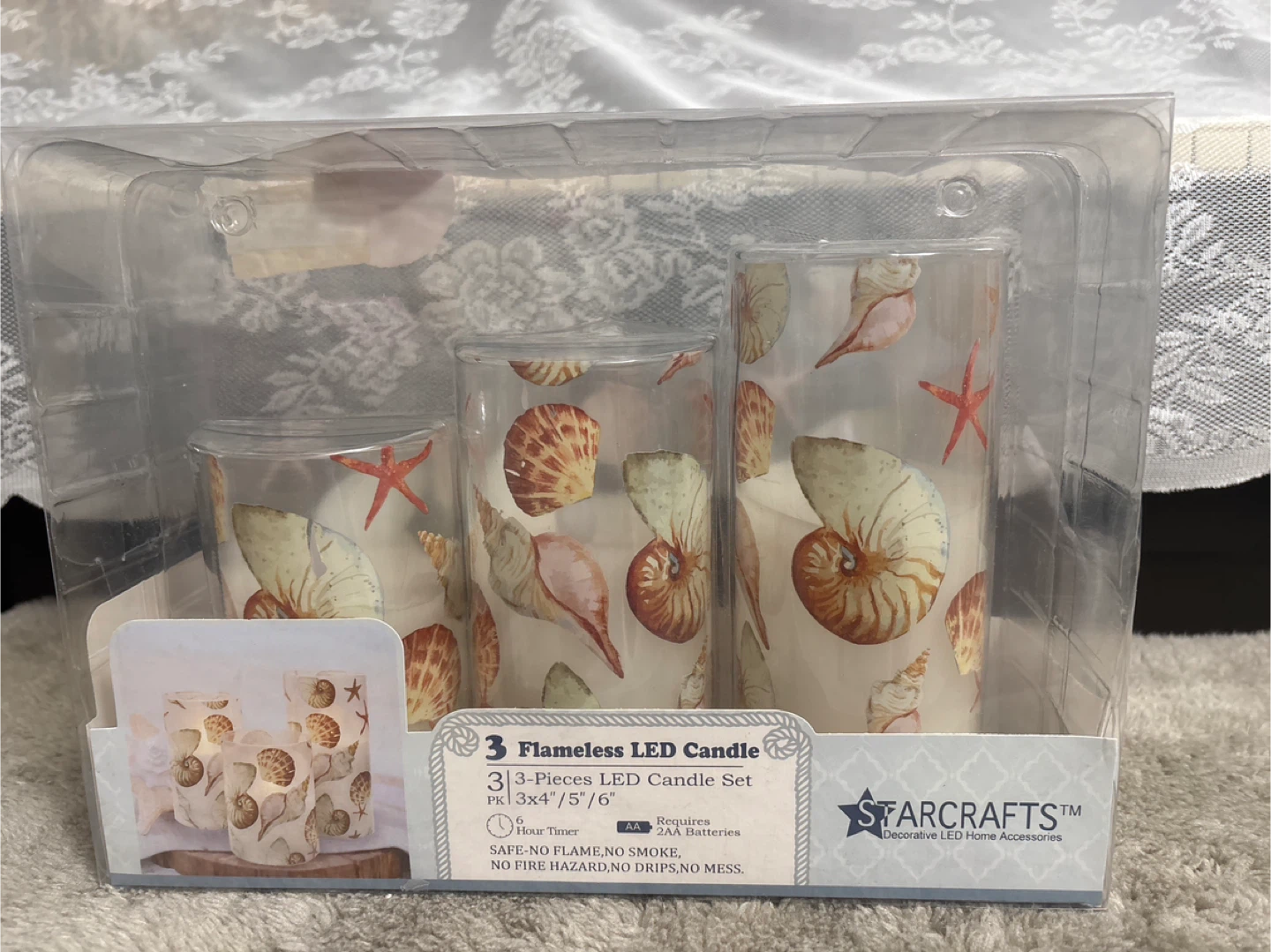New.  Starcrafts 3-Piece Flameless LED Candle Set