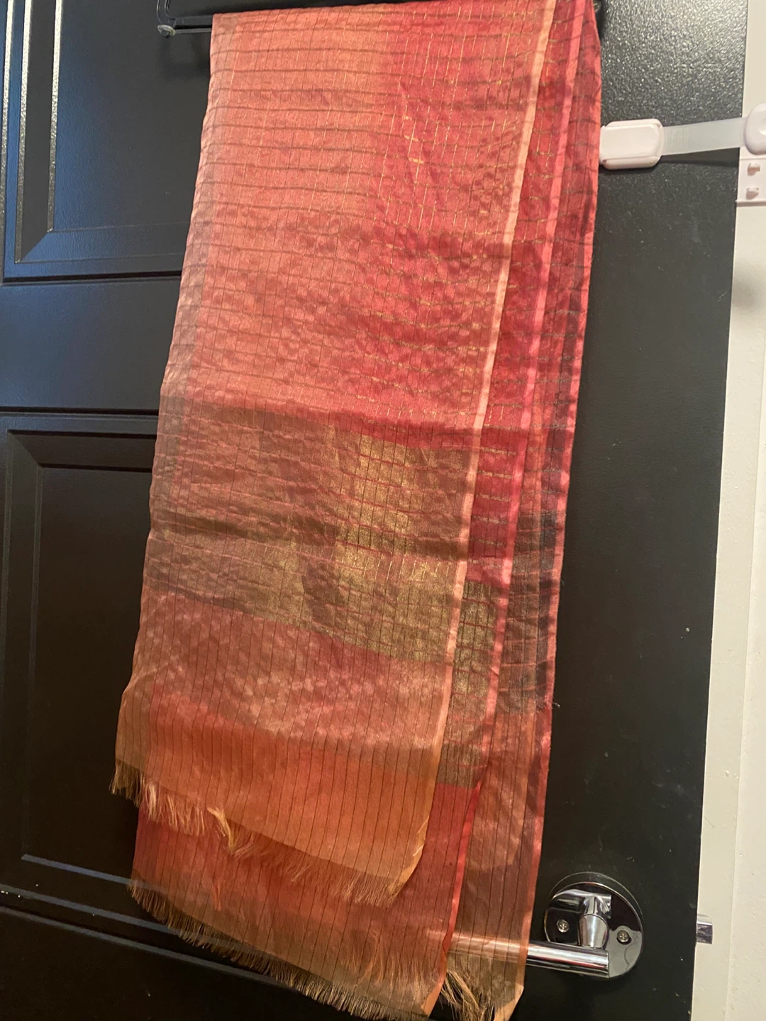 Striped Organza Scarf - Large