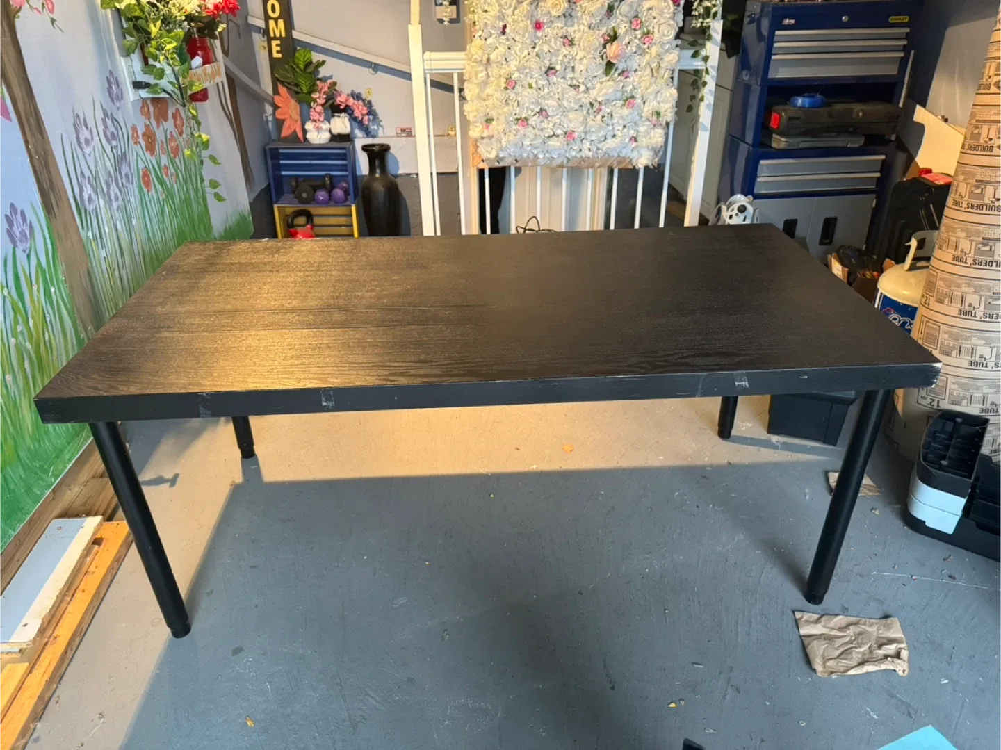 Black Wood Grain Desk - 58x29 inches image indicator(5)