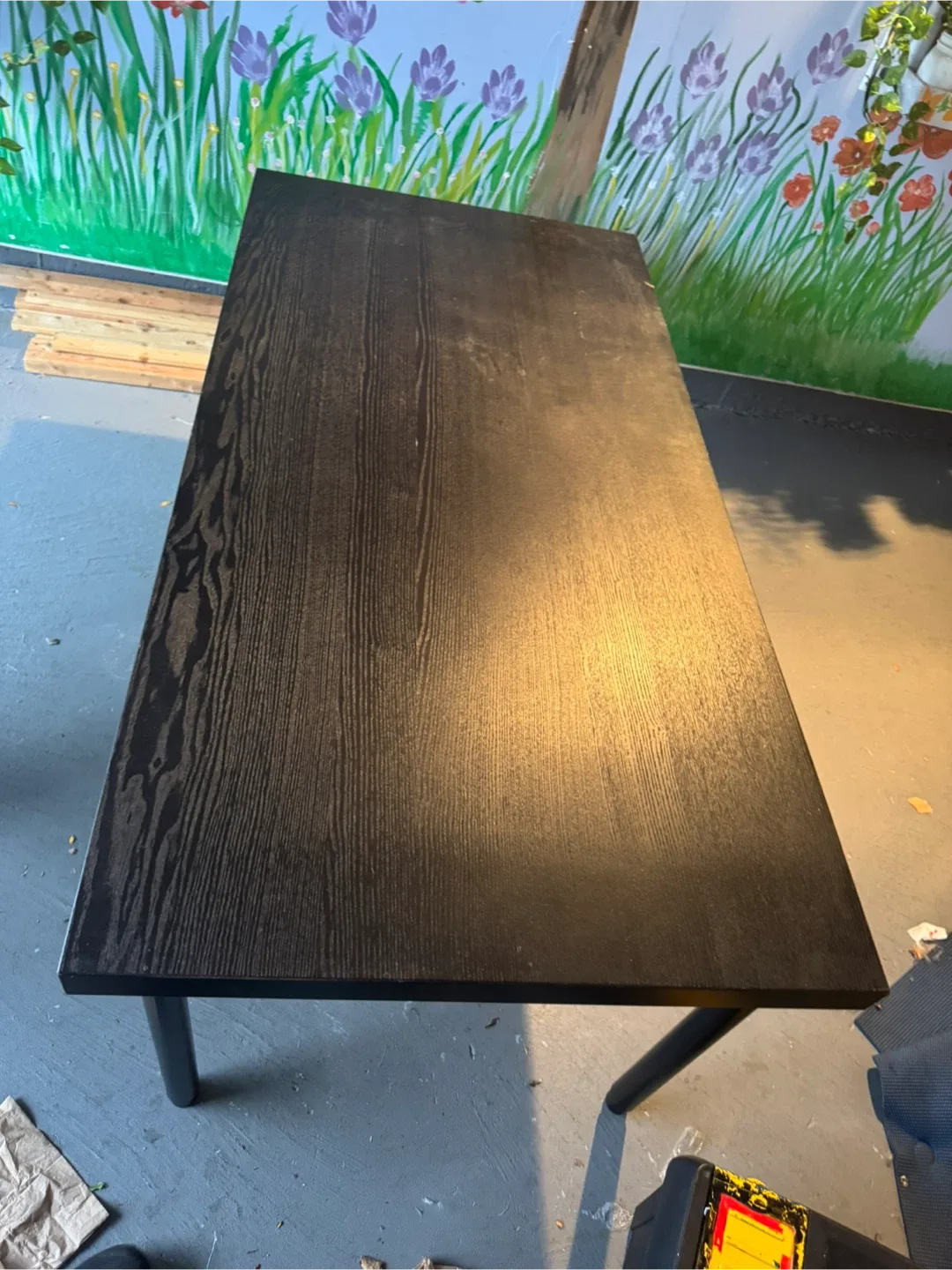 Black Wood Grain Desk - 58x29 inches image indicator(6)