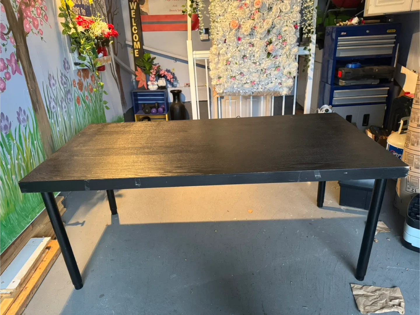 Black Wood Grain Desk - 58x29 inches image indicator(8)