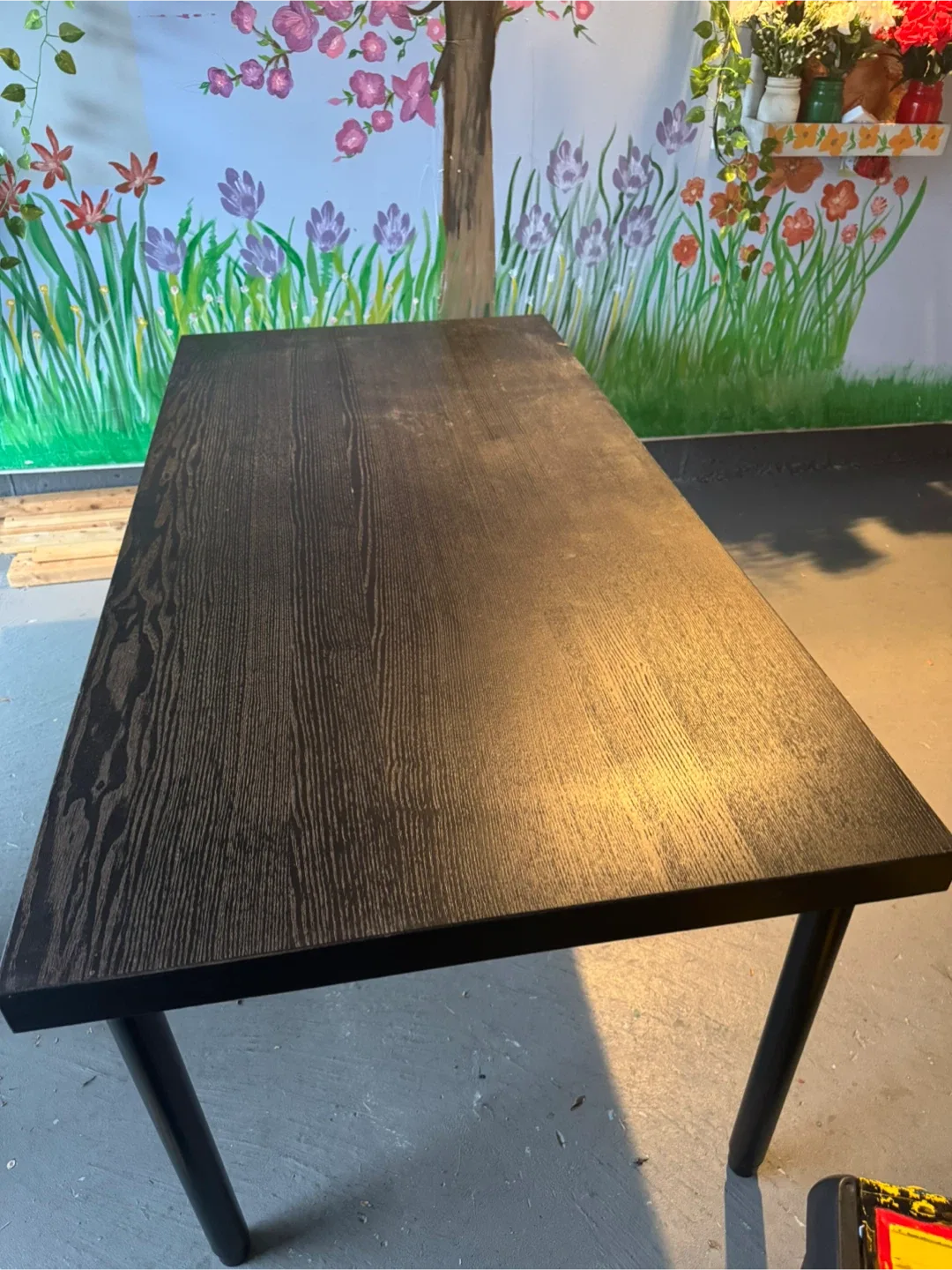 Black Wood Grain Desk - 58x29 inches image indicator(7)