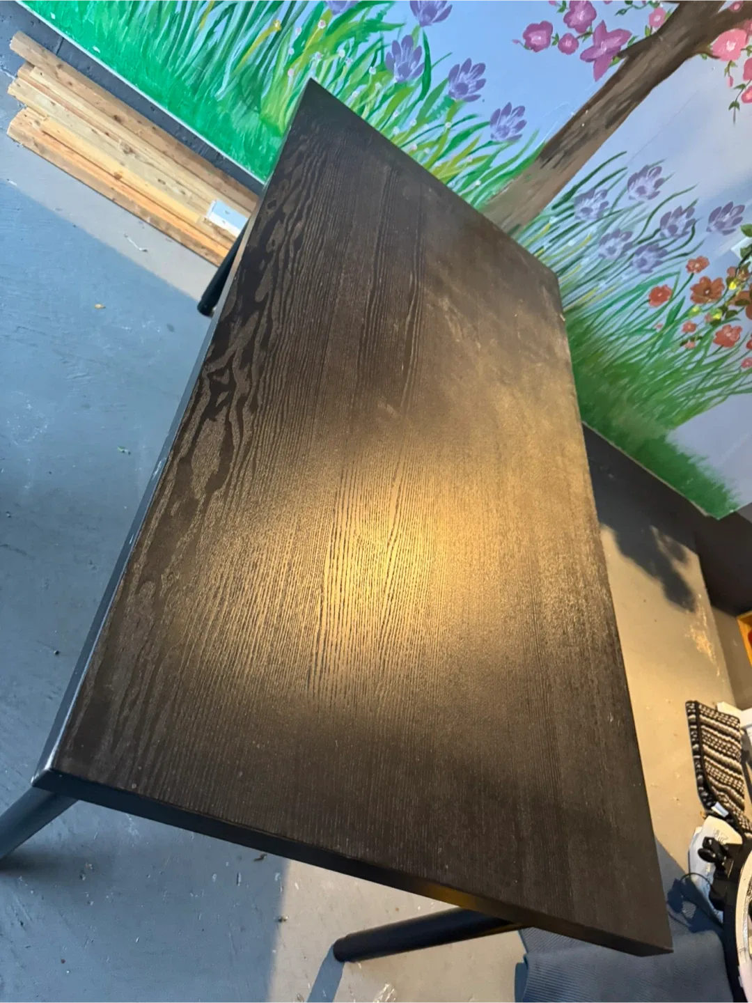 Black Wood Grain Desk - 58x29 inches image indicator(9)