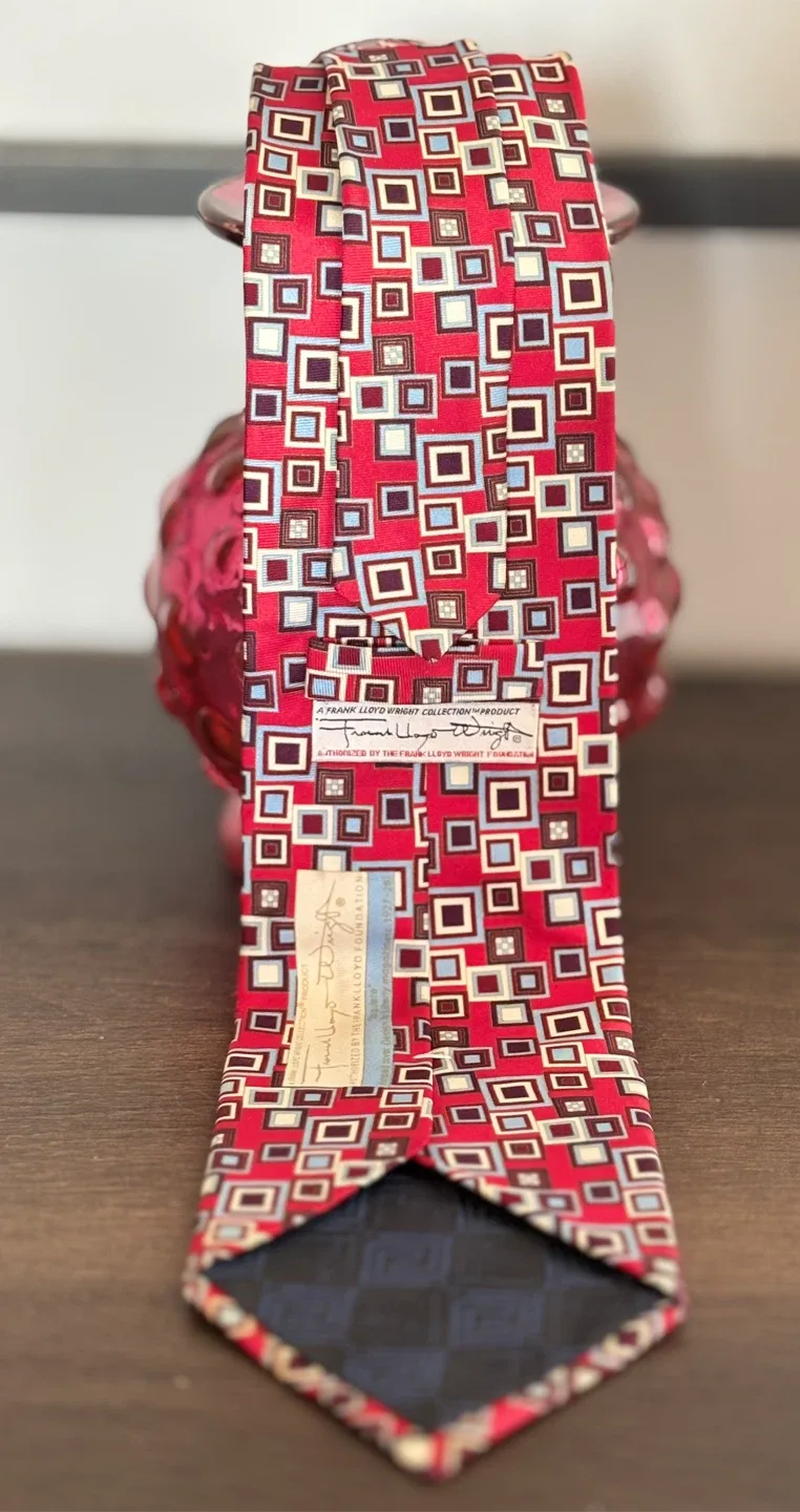 Vintage Frank Lloyd Wright Foundation Geometric tie image indicator(2)