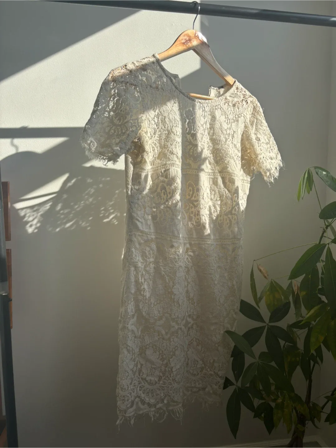 Free People Ivory Lace Mini Dress thumbnail