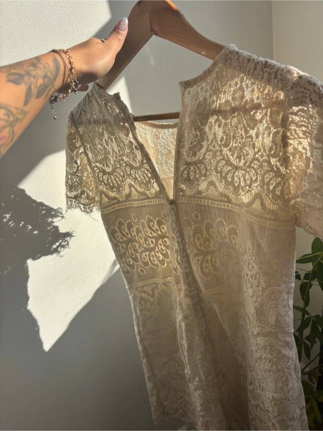 Free People Ivory Lace Mini Dress image indicator(2)