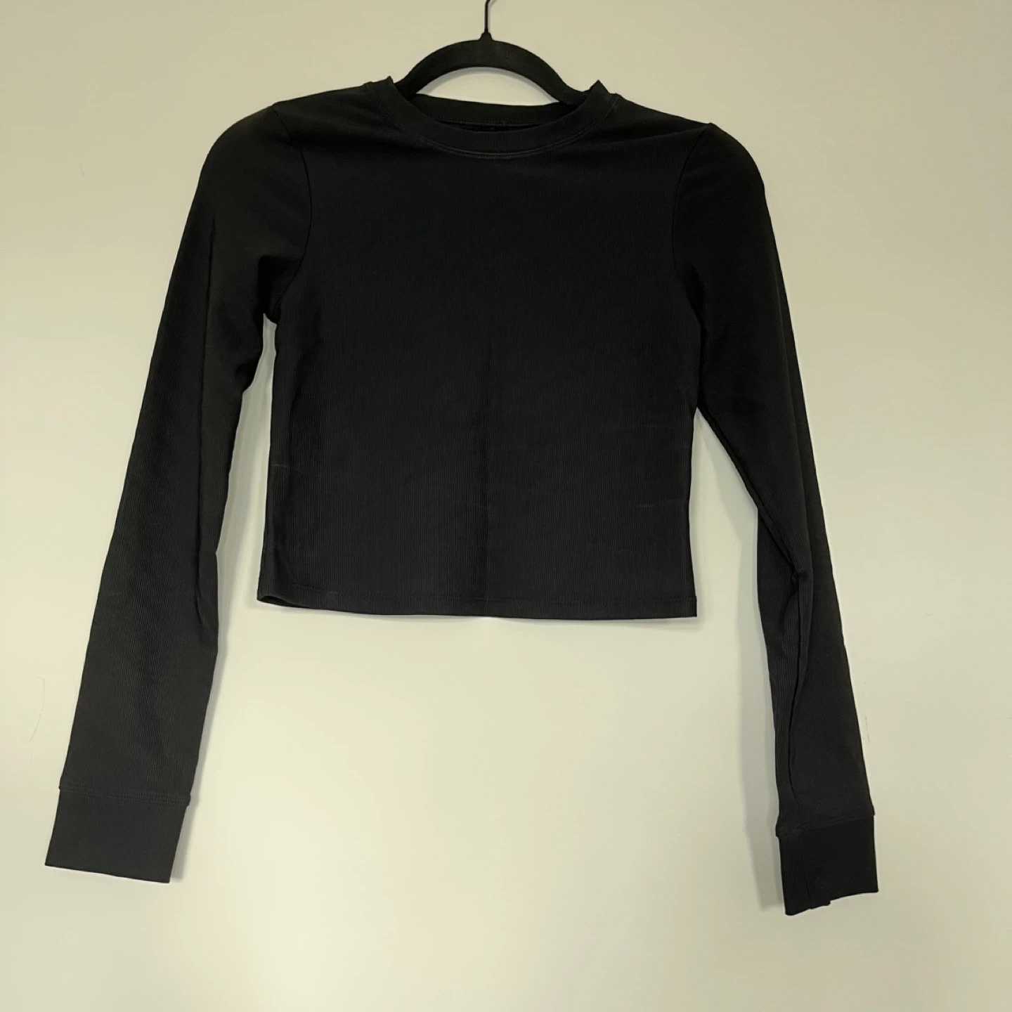 Black Ribbed Activewear Top