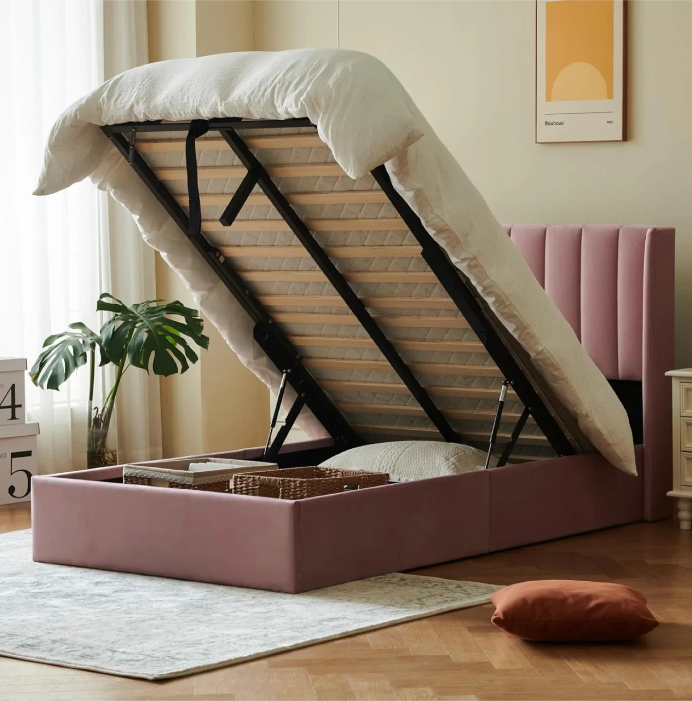 Twin Size Bed Frame with Storage image indicator(4)