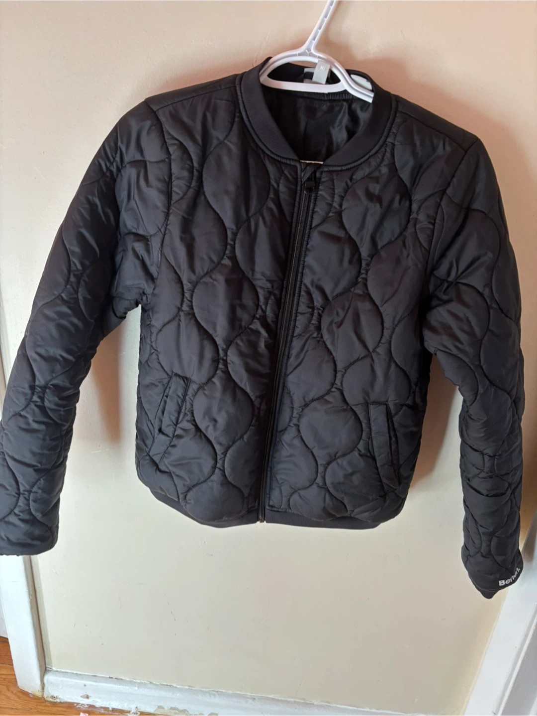 Bench. Black Quilted Bomber Jacket - XS