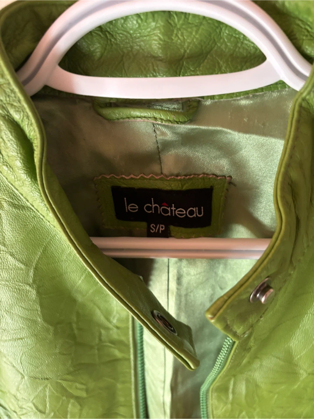 Le Chateau Green Leather Jacket - Size S - photo 2